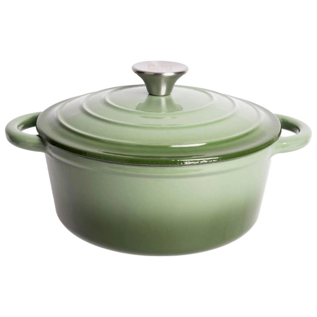 Enameled Cast Iron Dutch Oven 2.8 quart- Green Ombré