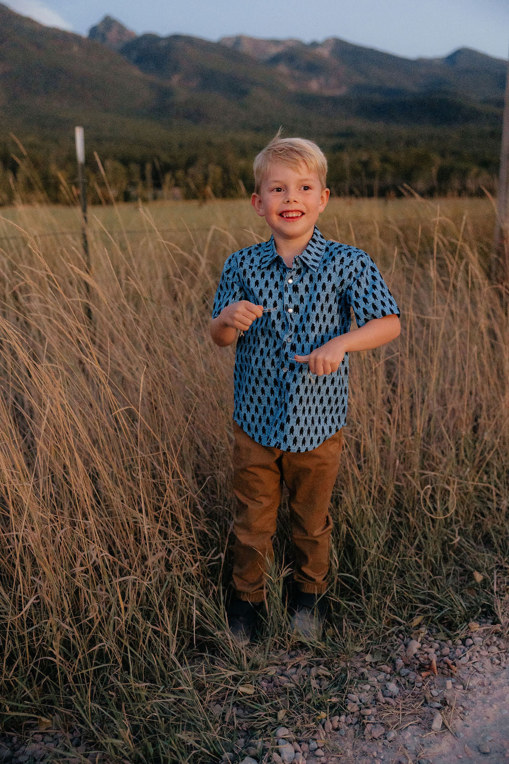 Hey Bear! Kid's Button Down Shirt