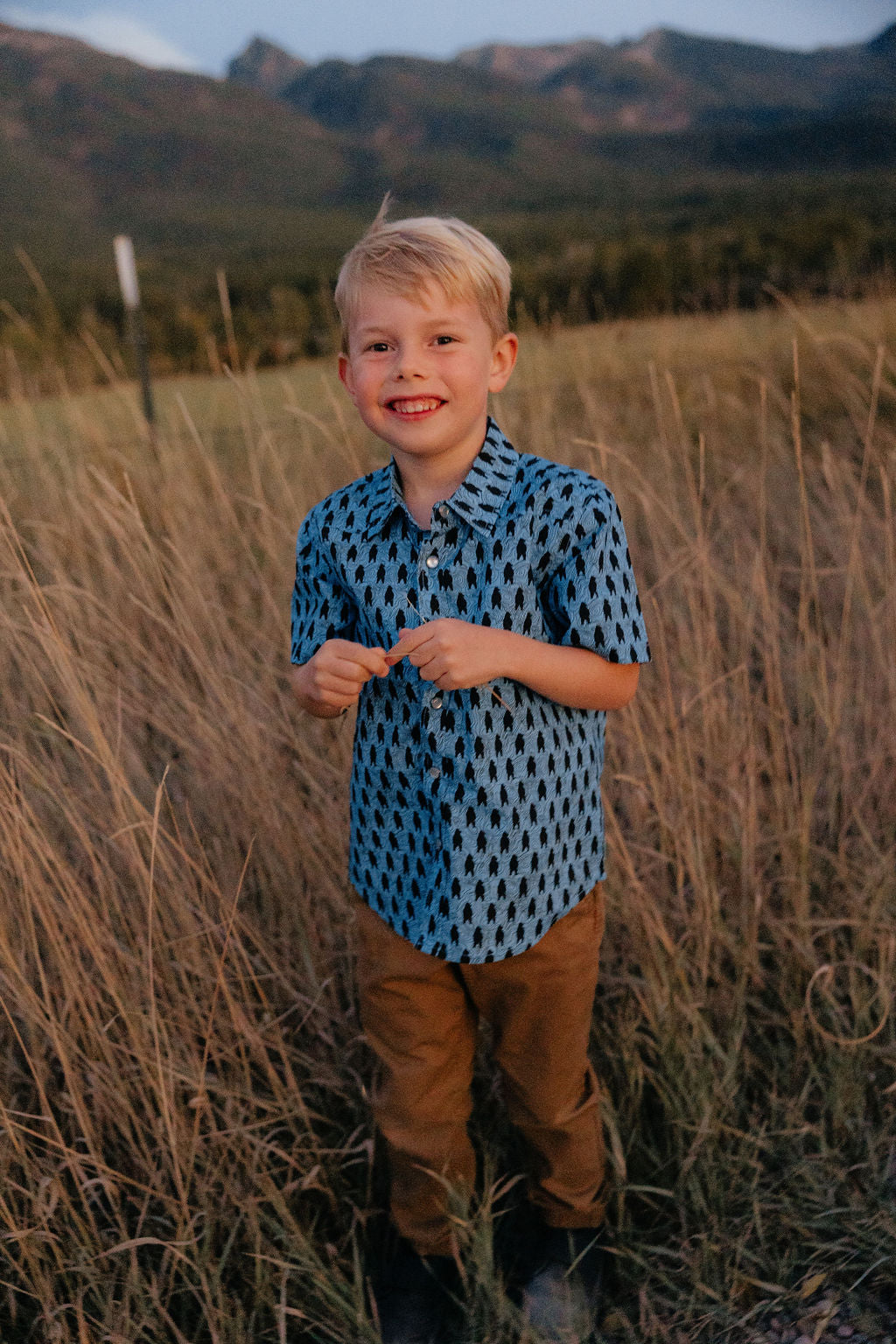 Hey Bear! Kid's Button Down Shirt