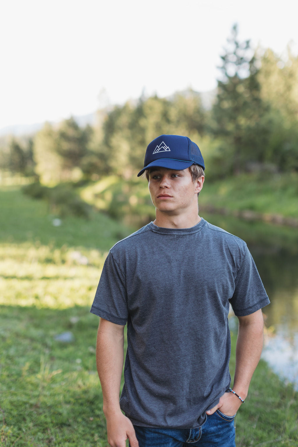 Logo Adult Trucker Hat- Navy