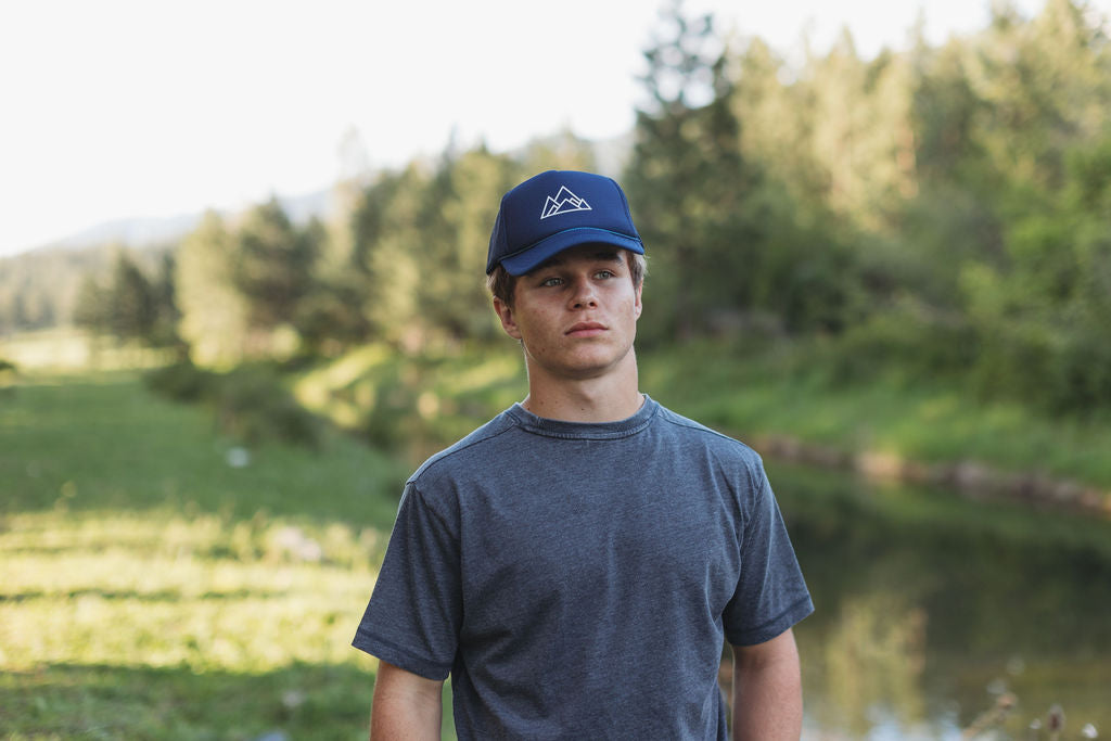 Logo Adult Trucker Hat- Navy