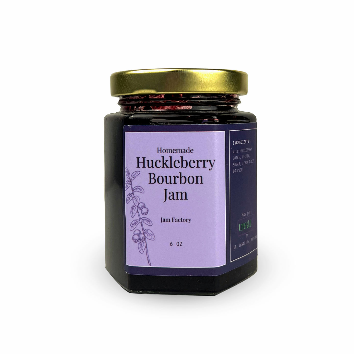 Homemade Huckleberry Bourbon Jam 6oz