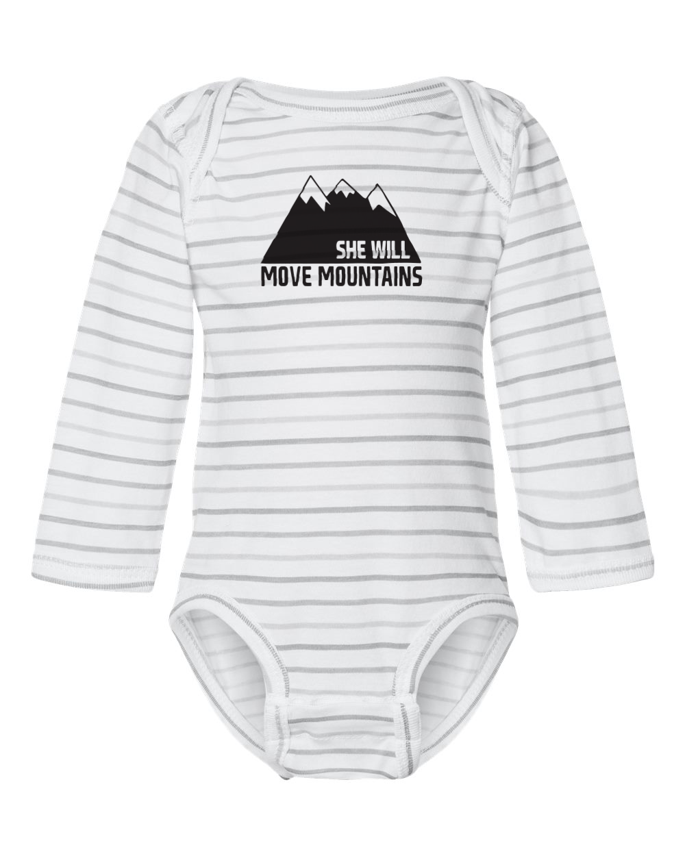 She Will Striped Long Sleeve Onesie