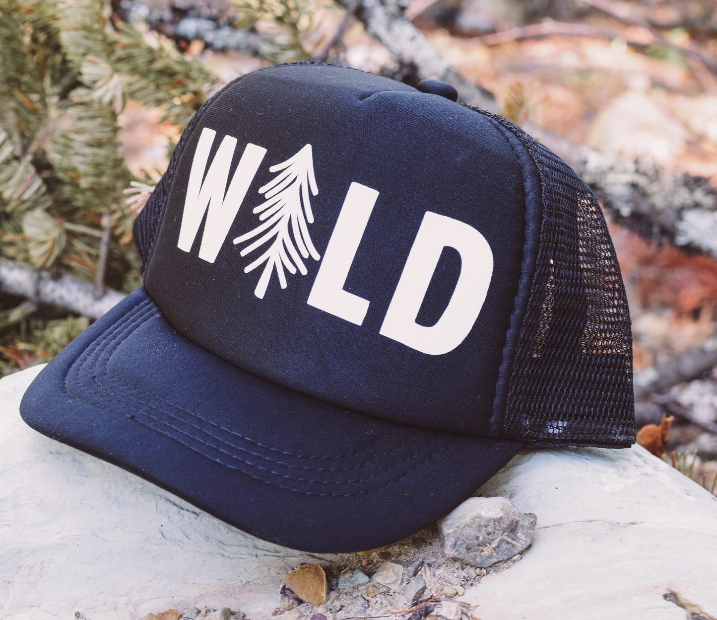 WILD Tree Kid Trucker Hat- Black